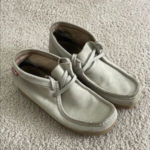Clarks Cream Boots with Suede Finish